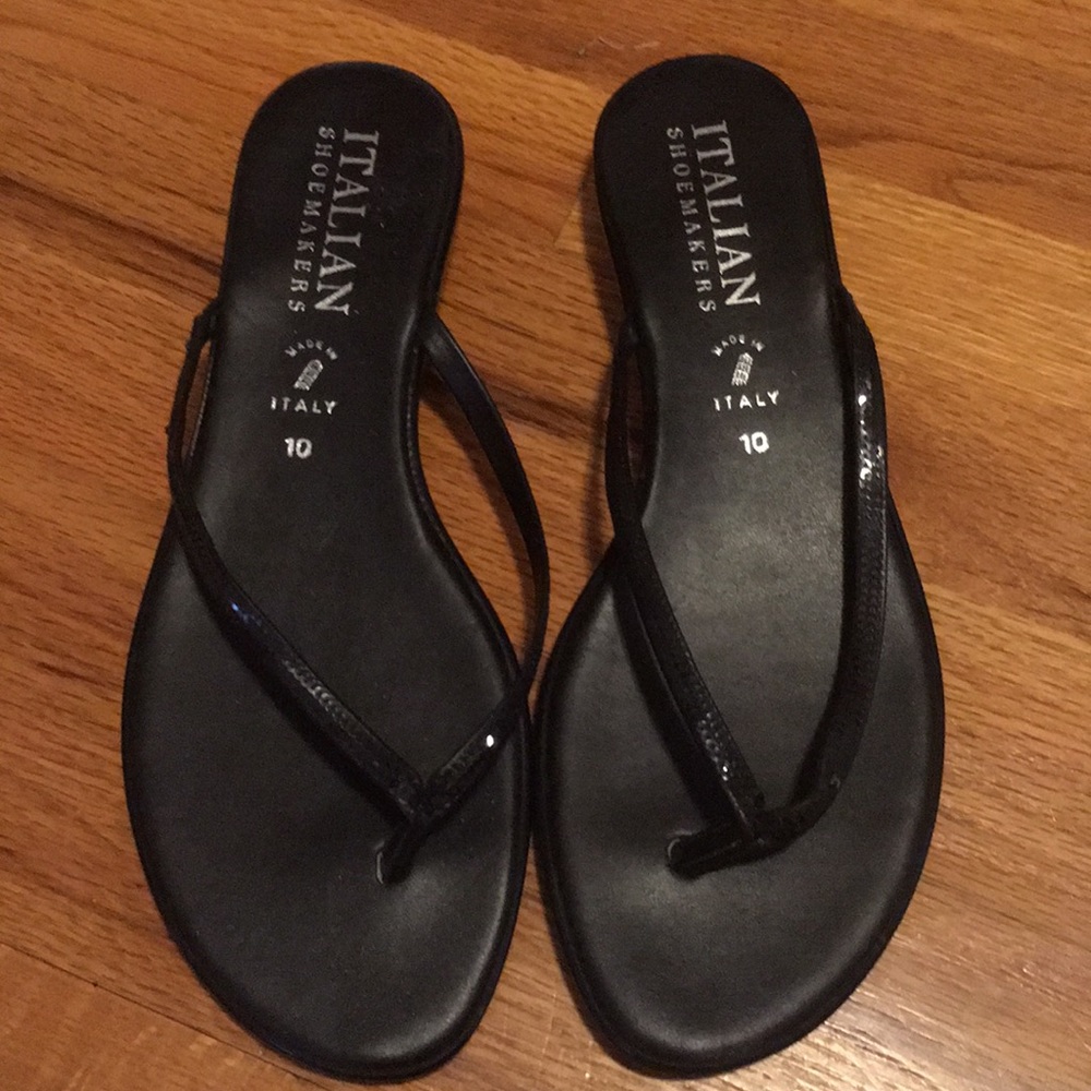 Black flip flops